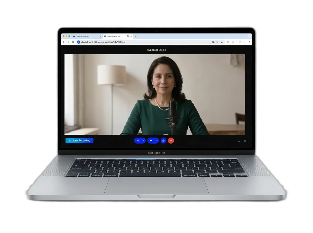 Studio Recording preview - Broadcast Quality. Browser-Based.