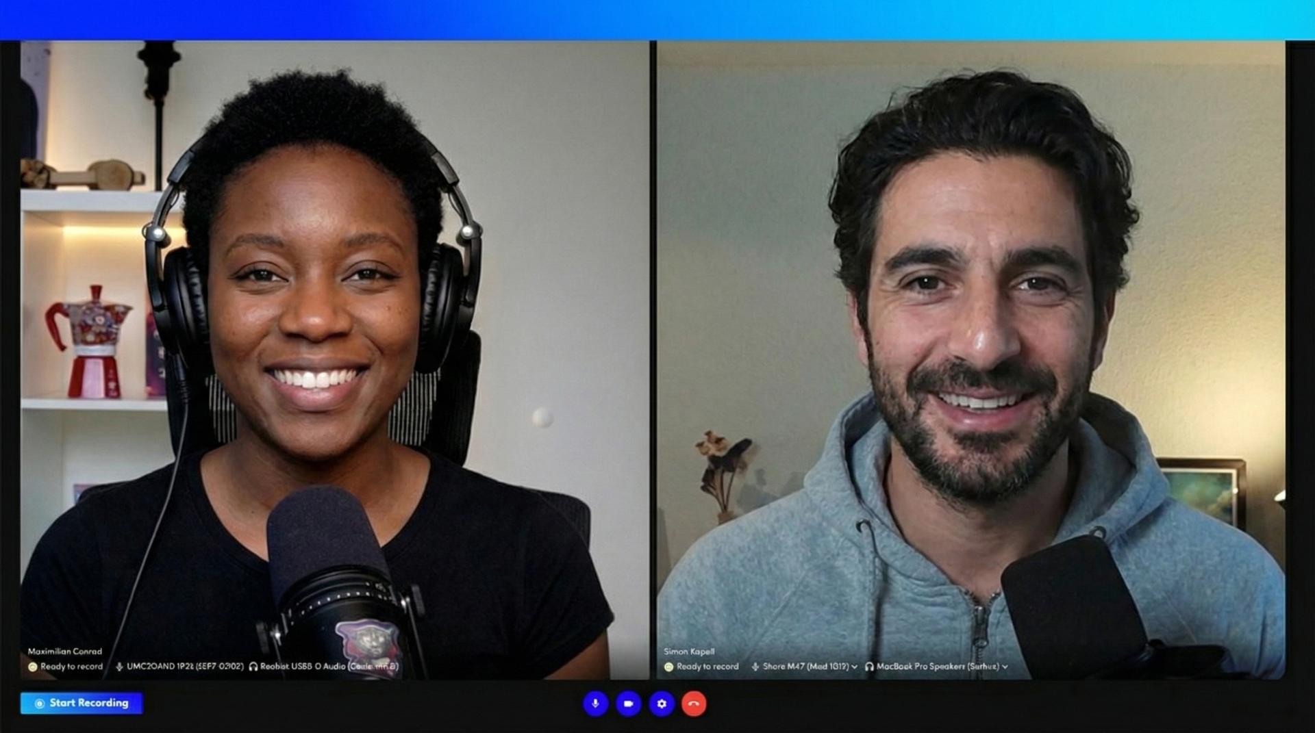 Hypecast Studio recording interface